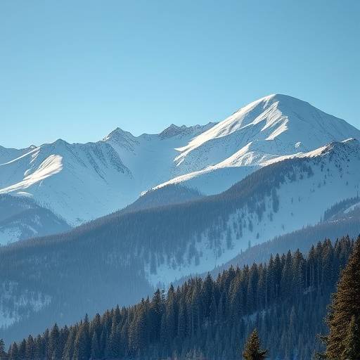 Sierra Nevada Mountains - Snow-capped mountain range with evergreen forests